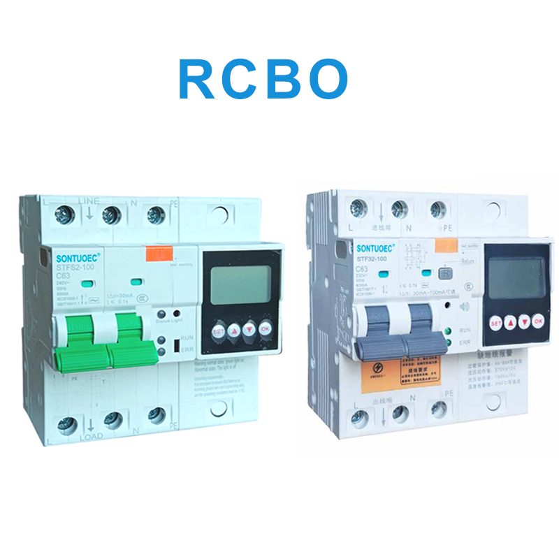 100A 2P 4P RCBO multifunksionale