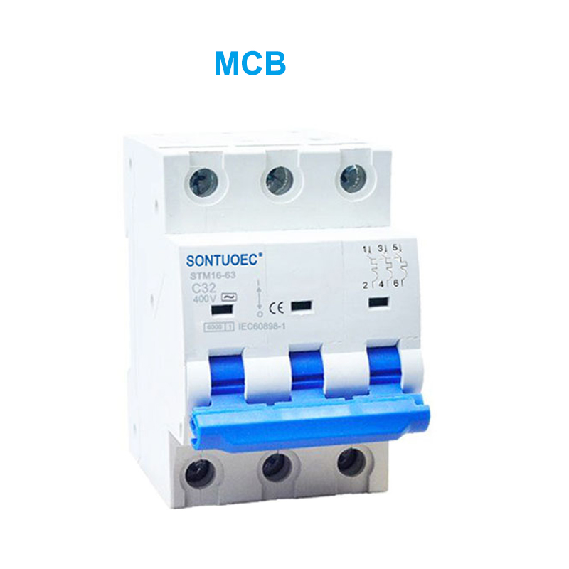 STM16-63 Breaker i qarkut miniaturë 6KA 1P 2P 3P 4P 16A 230/400V MCB