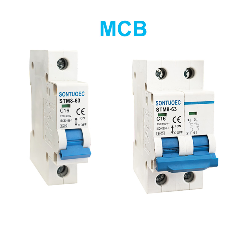 STM8-63 Breaker i qarkut miniaturë 6KA 1P 2P 3P 4P 16A 230/400V