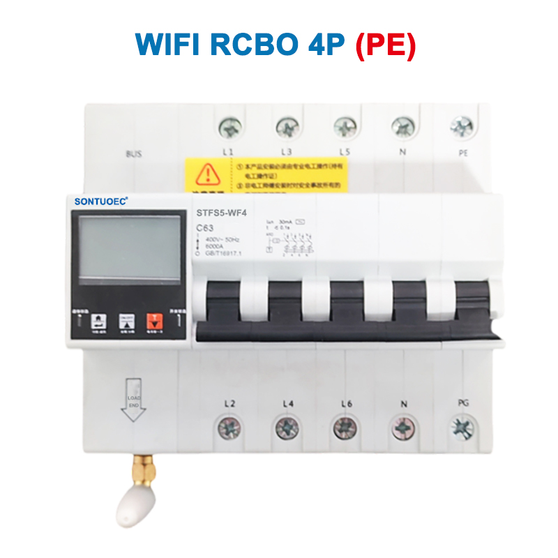 WiFi STFS5-63 Seria Multi Funksionale IoT Inteligjent RCBO Breaker Inteligjent i Qarkut